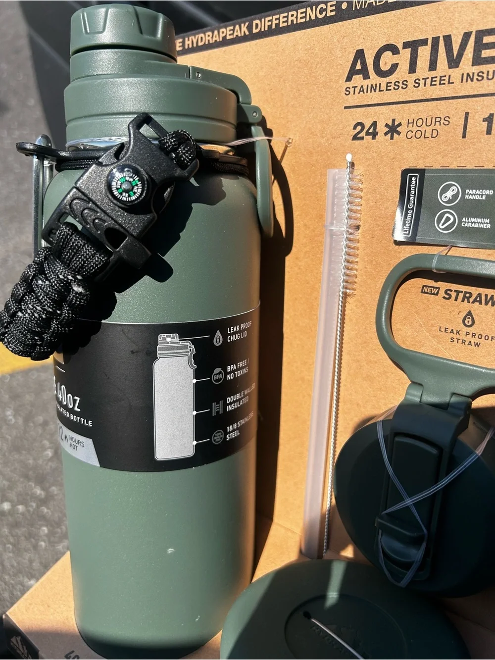Active 40oz Insulated Bottle - Green